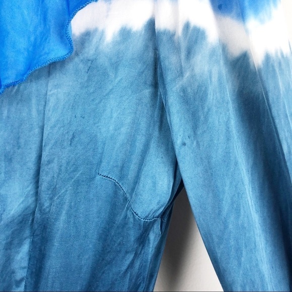 Raquel Allegra Victorian Ruffle Tie Dye Dress Blue Casual Maxi Small Long Sleeve - Picture 8 of 13